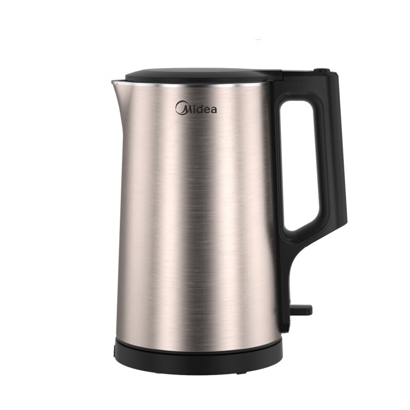 美的(Midea)PJ17A01 电热水壶1.7L 烧水壶双钢防烫防干烧热水壶316不锈钢内胆电水壶
