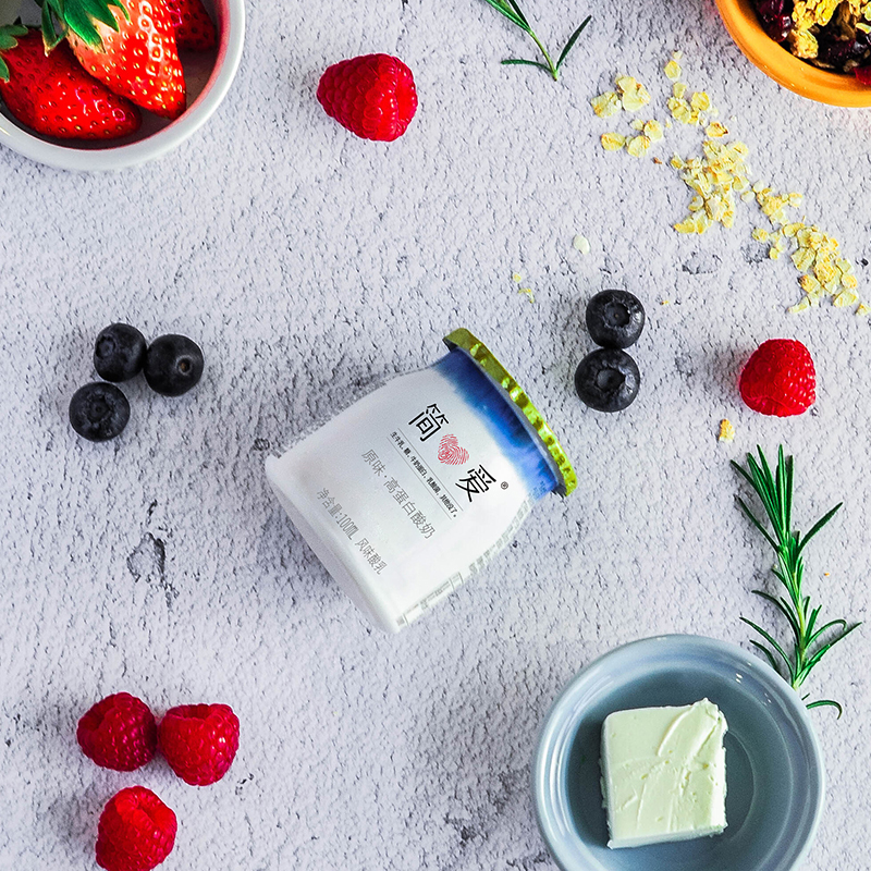简爱 高蛋白原味酸奶100g*12瓶 低温酸奶全脂酸奶牛奶
