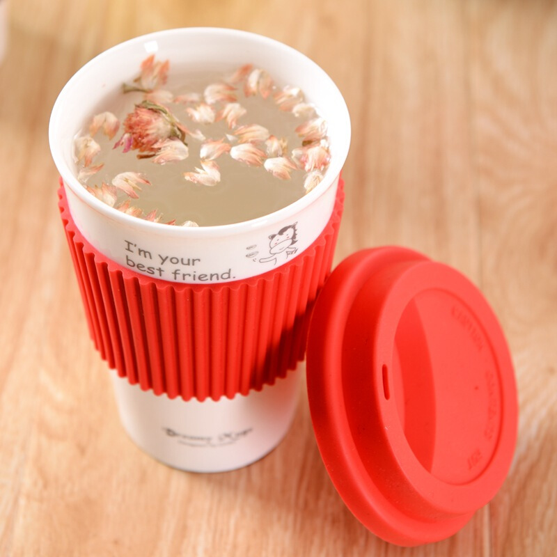 亿嘉IJARL 创意陶瓷情侣咖啡马克杯带盖随手水杯子三色可选高清大图