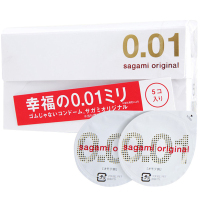 [001标准/中号/5片]Sagami Original 相模 幸福001超薄避孕套 5个/盒 日本进口 超薄款