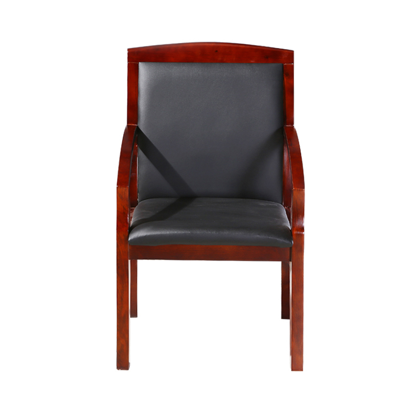 衡爵 办公椅 68*70*113cm 实木会议椅实木办公椅 带扶手西皮椅子 红