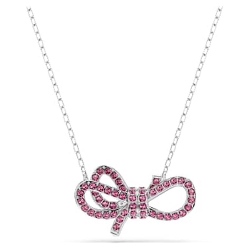 Swarovski女士时尚精致奢华优雅气质蝴蝶结吊坠项链 日常百搭饰品 送女友