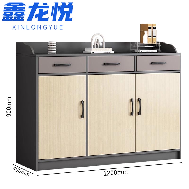 鑫龙悦矮柜餐边柜三抽三门台高清大图