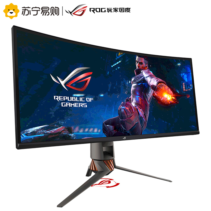 华硕ROG PG349Q 34英寸 曲面带鱼屏 120Hz 超2K IPS屏 G-sync二代 Aura-sync神光同步 自营电竞液晶显示器