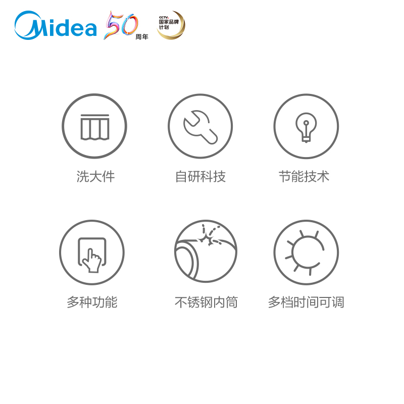 美的(Midea)MG80-eco31WDX 8公斤洗衣机 智能操控 变频节能 静音 家用 白色高清大图