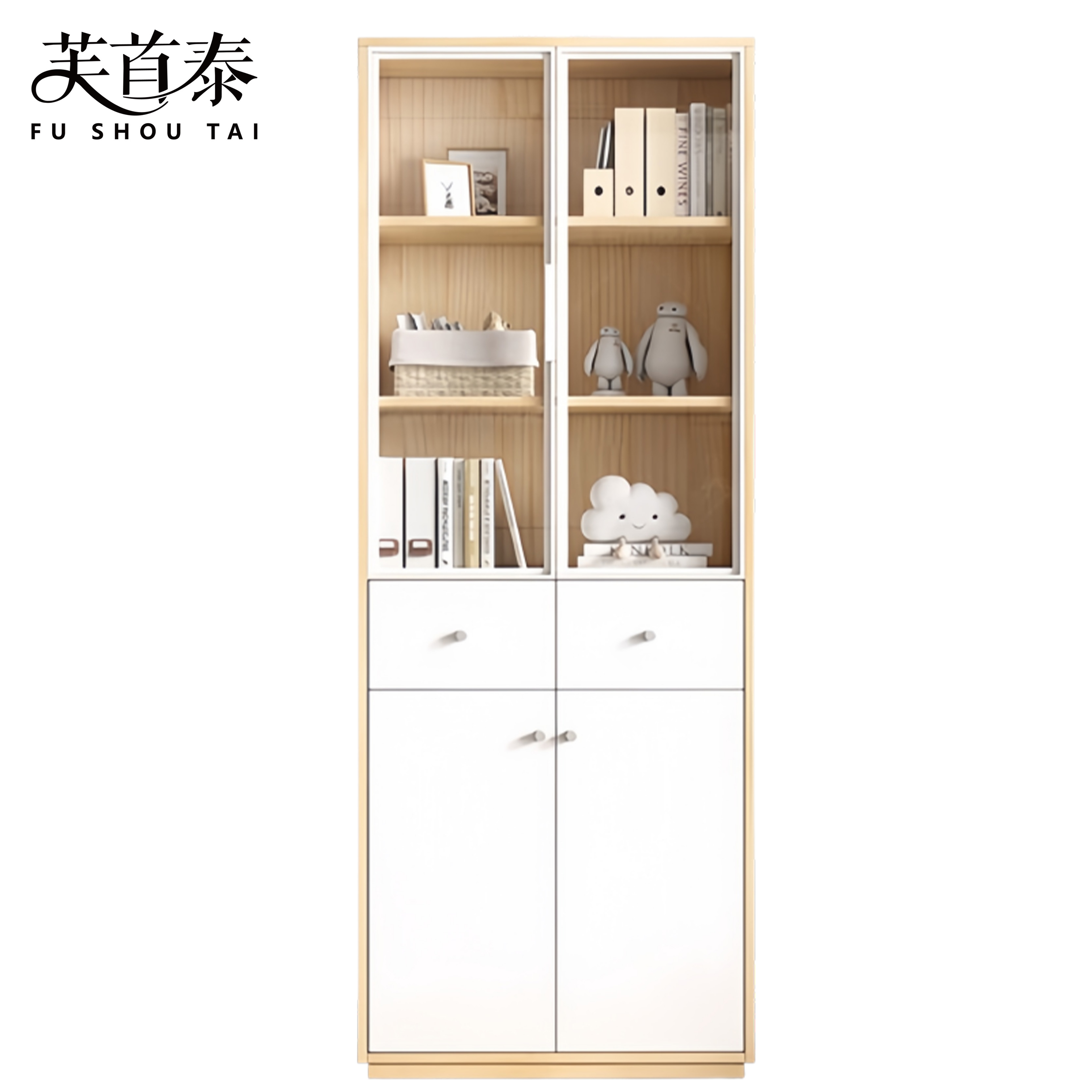 芙首泰书柜双柜双抽800*300*2000mm台