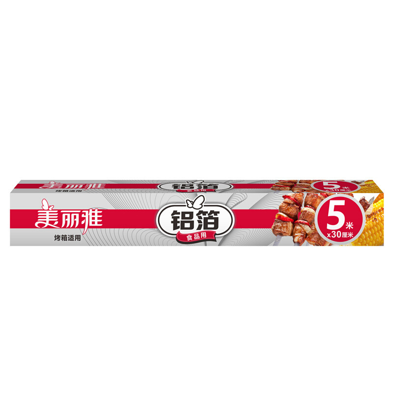 美丽雅 3533 食品用铝箔纸 5m*30cm 2个装 BM