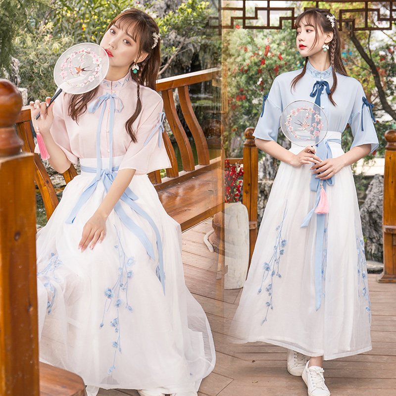 洛凌唐装 民族服装 舞台服装 中式服装古装仙女飘逸清新淡雅樱花超仙长款汉服中国风套装日常古风裙子夏 Zl981v3 价格图片品牌报价 苏宁易购谊暖冈新服饰鞋帽专营店