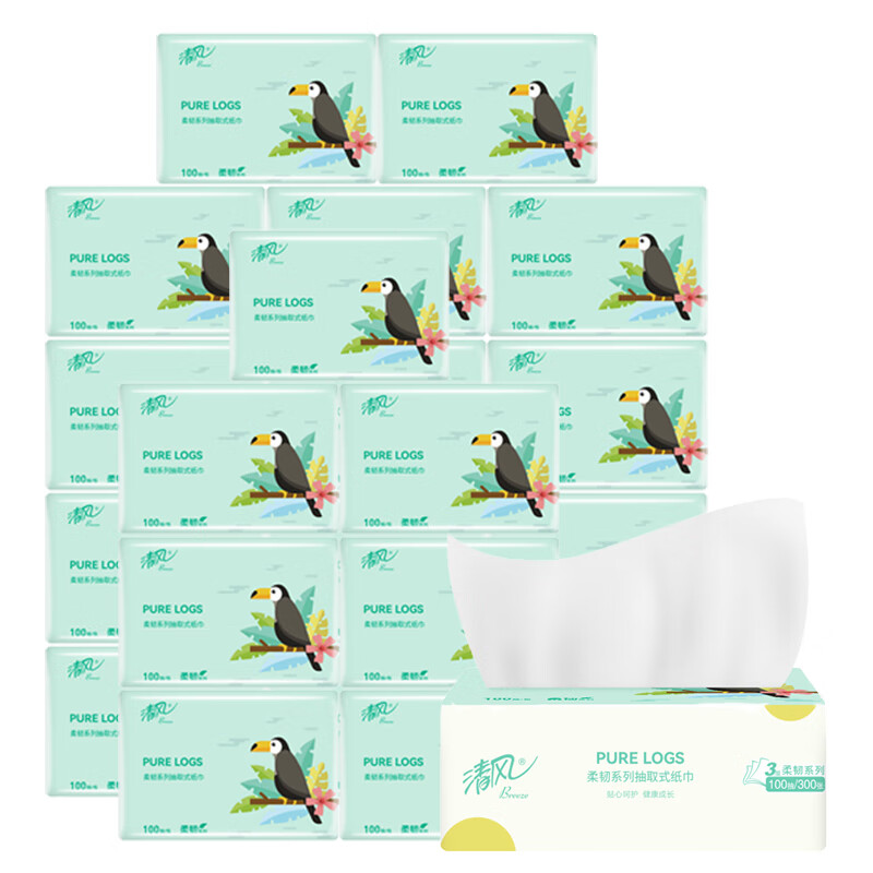 清风超质感系列抽纸24包(2层200抽)AR3AZC高清大图