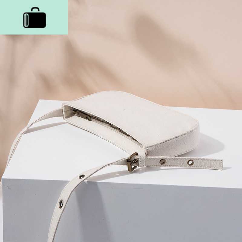 帆布腋下包ins夏天小众包包女新款高级感单肩复古法棍包NEWLAKE高清大图