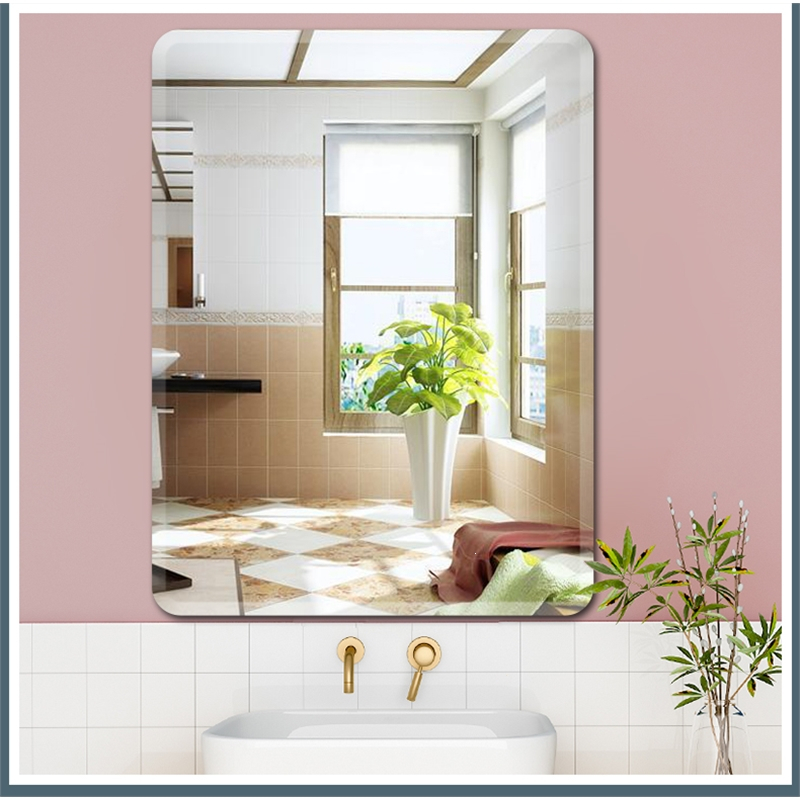 浴室镜子闪电客免打孔无框贴墙卫生间镜洗手间卫浴镜壁挂镜子化妆镜
