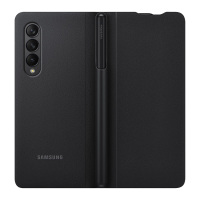 三星Galaxy Z Fold3 5G原装手机壳W22 F9260折叠屏翻盖保护壳手写笔保护套 黑色 附S Pen手写笔