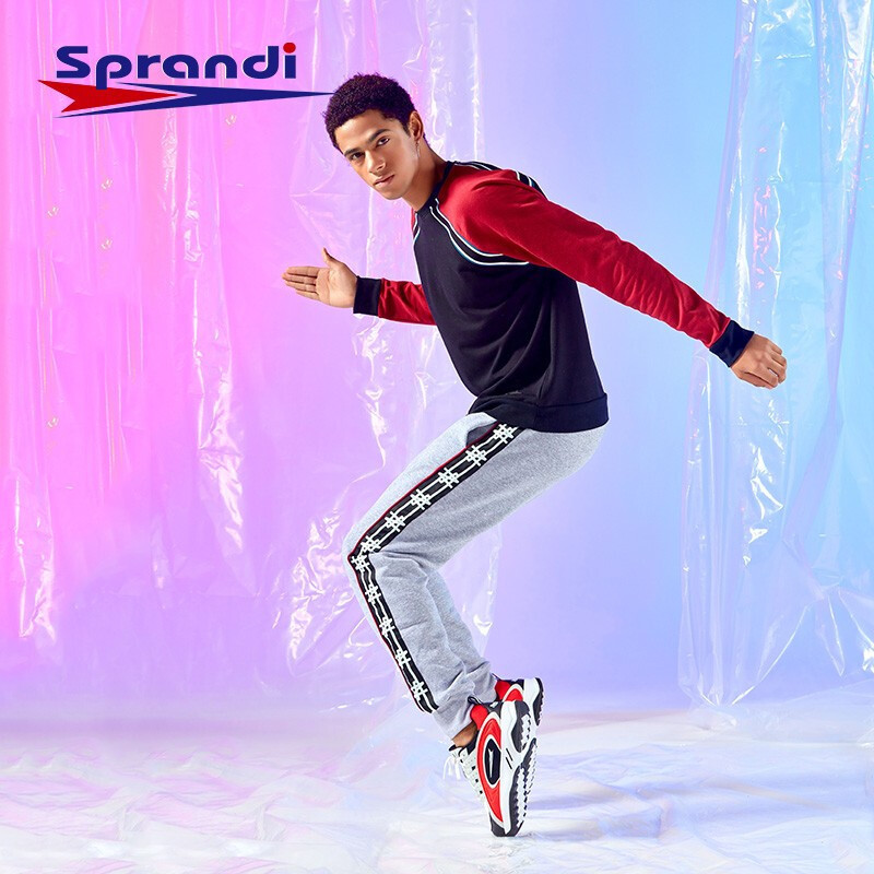 Sprandi斯潘迪男鞋2020年新品皮革拼接运动鞋COSMO系列透气时尚休闲鞋S1918820