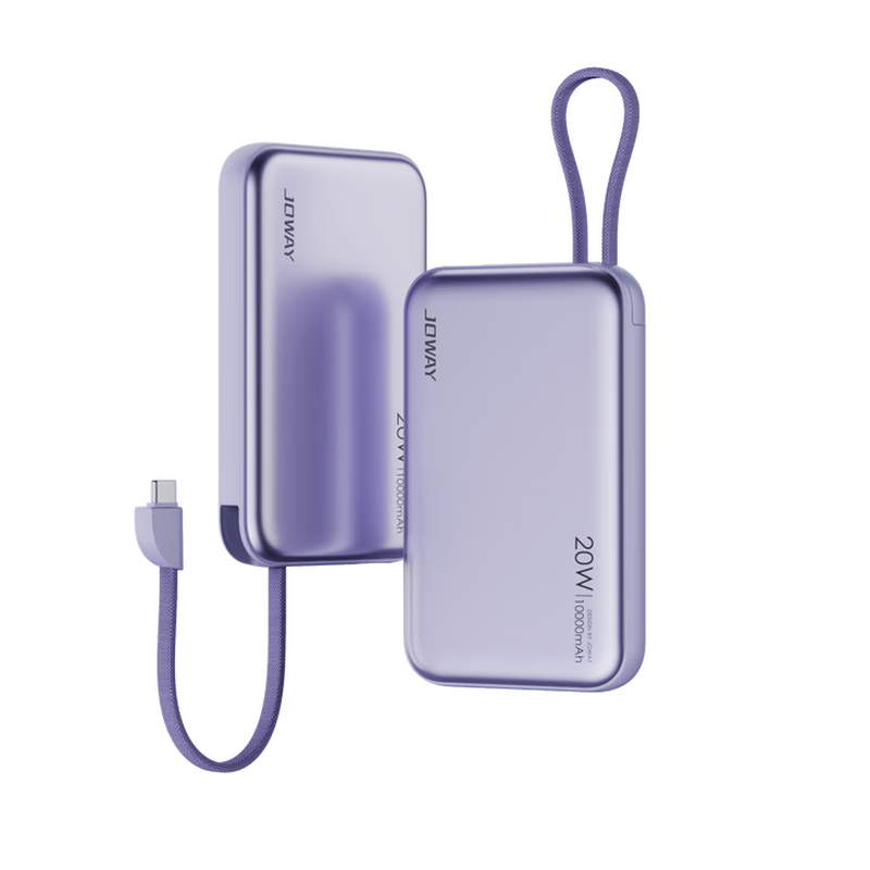 JOWAY乔威JP298C【3C认证】 PD20W磁吸无线充移动电源 10000mAh 雪青紫