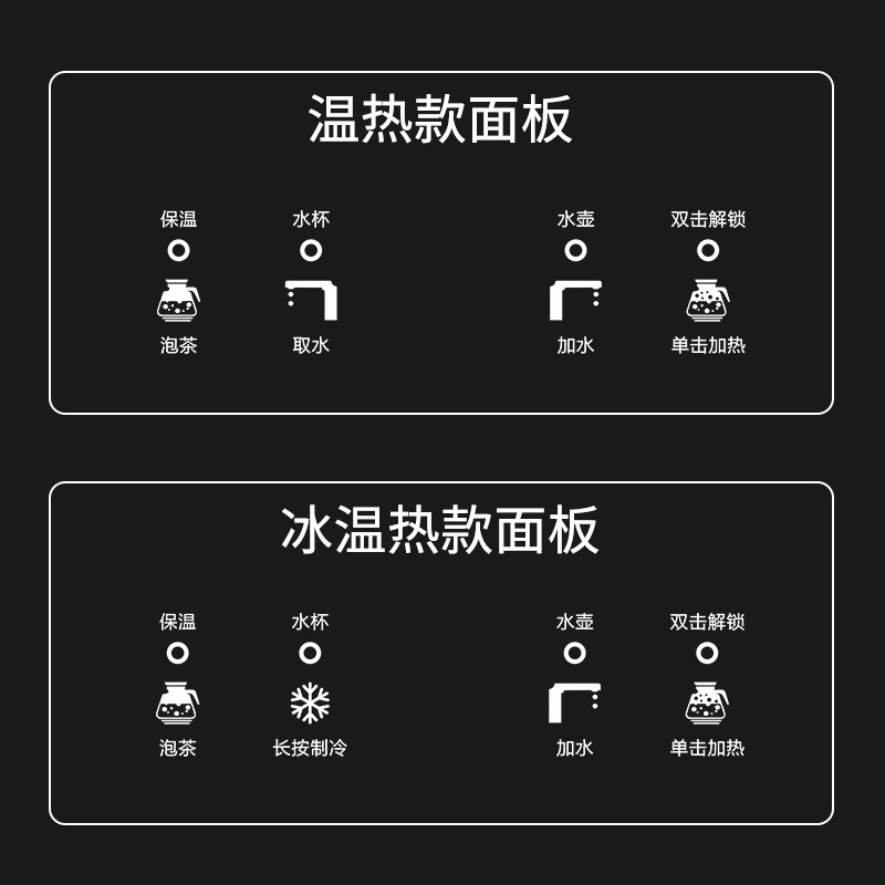 美菱(MeiLing)立式冷热型下置式饮水机多功能智能茶吧机MY-C807-B-Hei