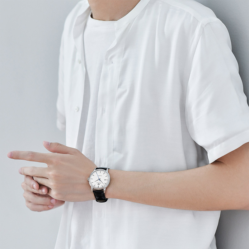 天王表情侣表皮带自动机械表时尚休闲男表精致百搭女表腕表送生日礼物推荐5914高清大图