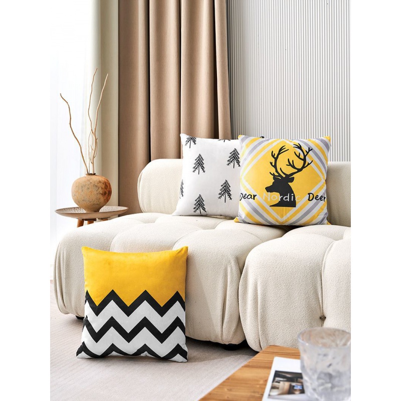 抱枕沙发客厅靠枕床头靠垫大抱枕套不含芯高档橙色靠背高清大图