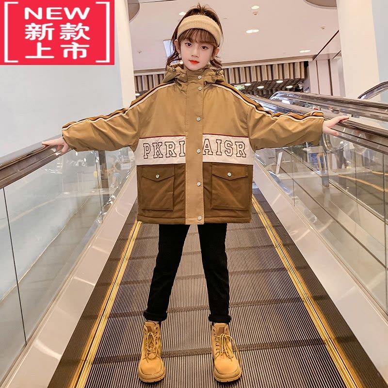可莉允女童加绒棉服冬装2022新款洋气外套秋冬款儿童装小女孩网红派克服图片