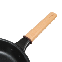 康巴赫(KBH)锅具 防溢煎锅 防溢救生圈设计 多层压铸 麦饭石色不易粘锅煤气灶电磁炉通用煎锅26cm
