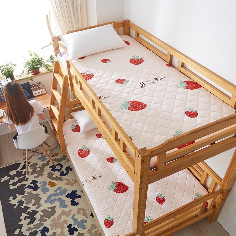 美帮汇加厚榻榻米床垫子软垫被家用1.5m床海绵褥子学生宿舍单人1.2米 床垫-草莓玉色【约5cm】 90*190cm【四季款】