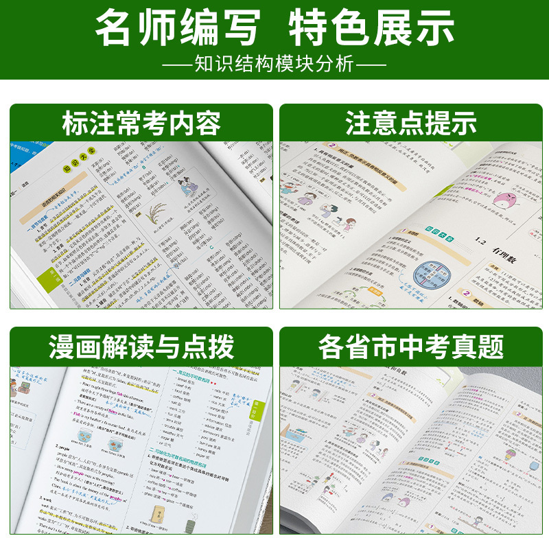 [9本套装更优惠]语数英物化政史地生 初中通用 [正版]2024初中地理知识大全初一初二初三物理语文英语数学化学生物历史
