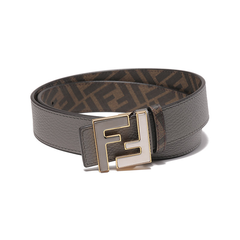芬迪fendi男士牛皮革人造革双f搭扣双面皮带腰带7c0480aff1