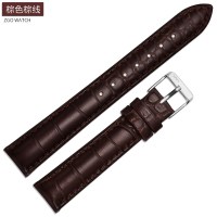 天梭力洛克1853鳄鱼纹浪琴表带女真皮男针扣配件182124mm24 20mm 棕带棕线