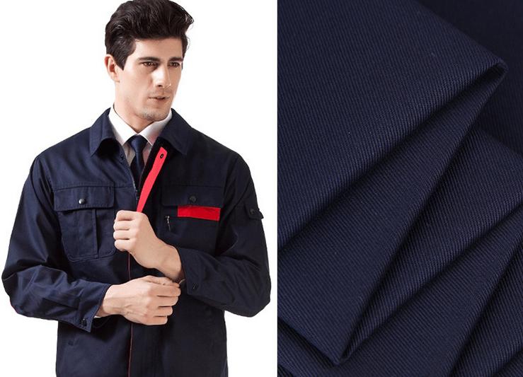 涤卡 加厚涤棉卡其布 中粗斜纹厚纱卡布料工作厂服装大褂围裙面料