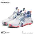 La Chessiers户外篮球鞋男鞋运动鞋春秋冬新款网面透气防滑耐磨高帮大码球鞋 白蓝 41码