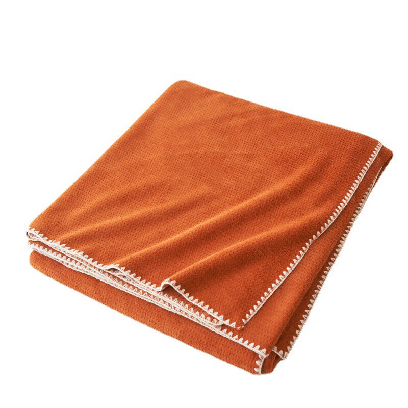 优福安达纯色华夫绒盖毯 MT20230006 条高清大图