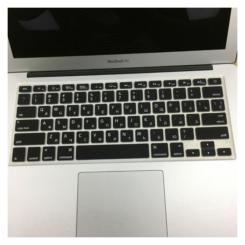 适用苹果mac笔记本macbook12/air13/pro13.3/15/16|A1708款无bar款pro俄语黑色