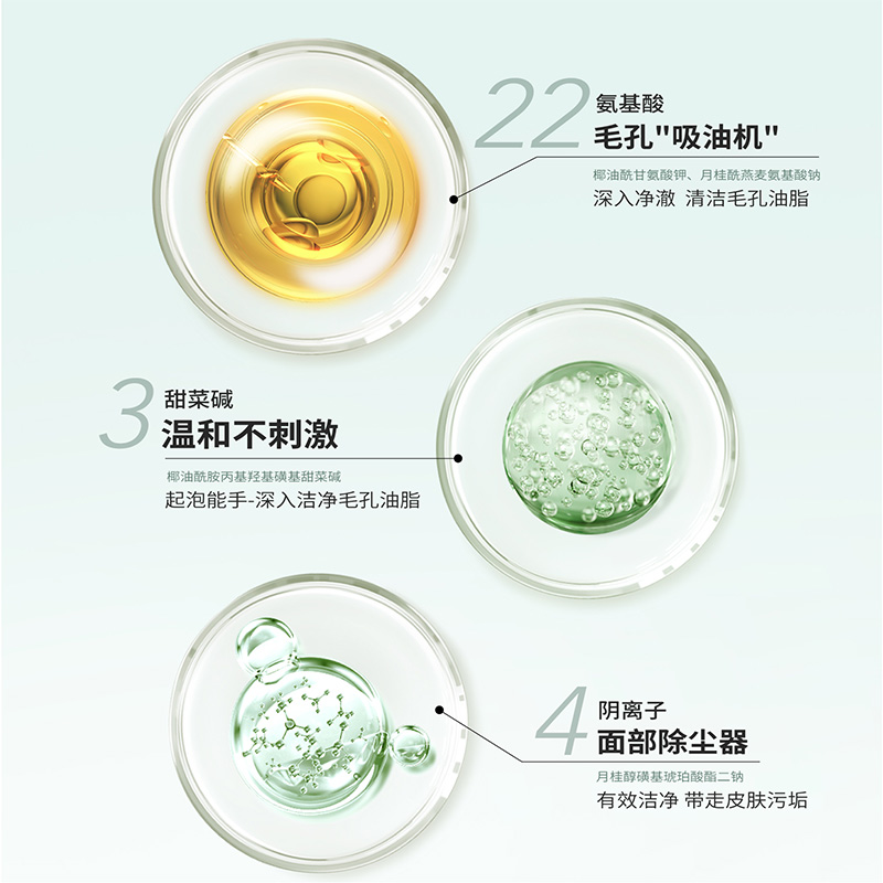 半亩花田基酸洗面奶洁面乳泡沫深层清洁毛孔控油保湿补水男女生品牌自营正品