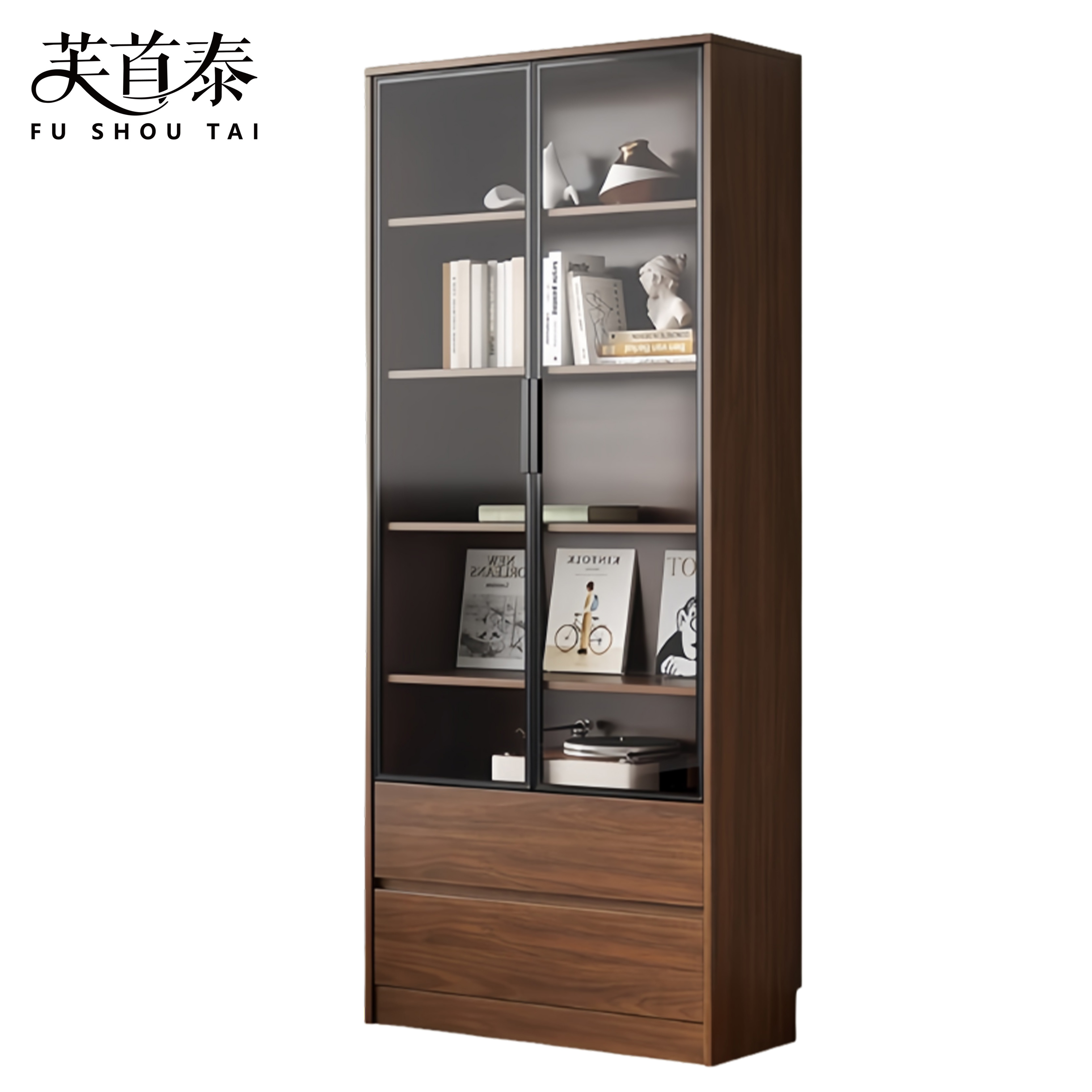 芙首泰书柜双门双抽830*350*2000mm个高清大图