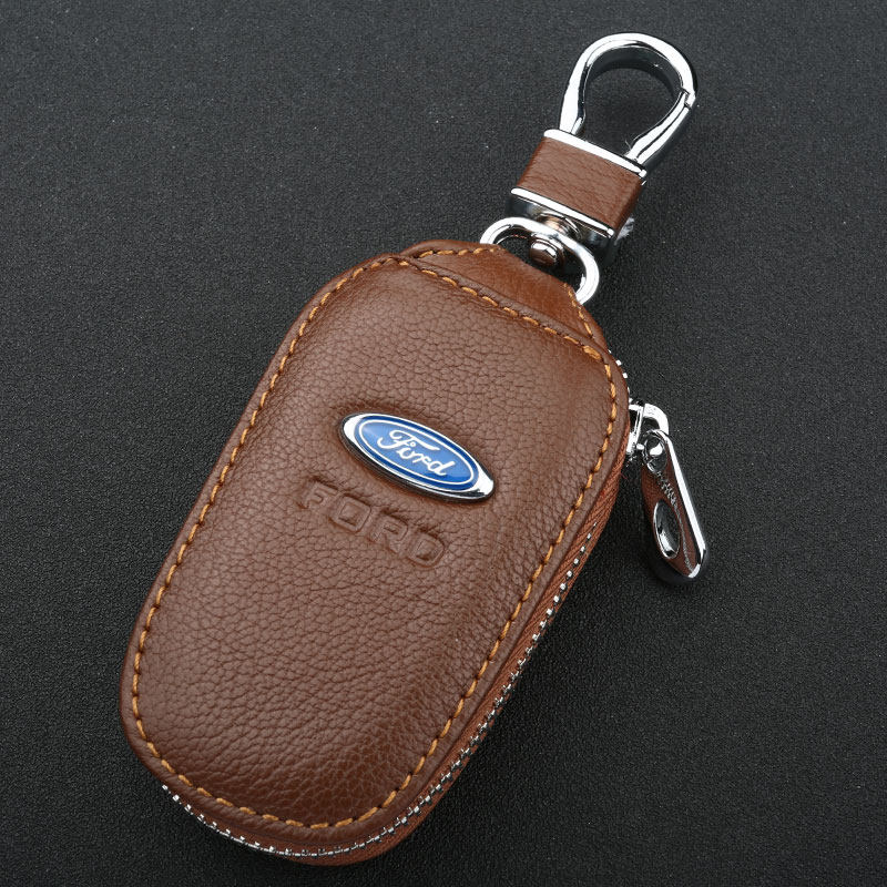 【补贴10%】2018款福特翼虎钥匙壳锐界蒙迪欧金牛座福克斯福睿斯汽车钥匙包套汽车钥匙包 福特彩虹棕色