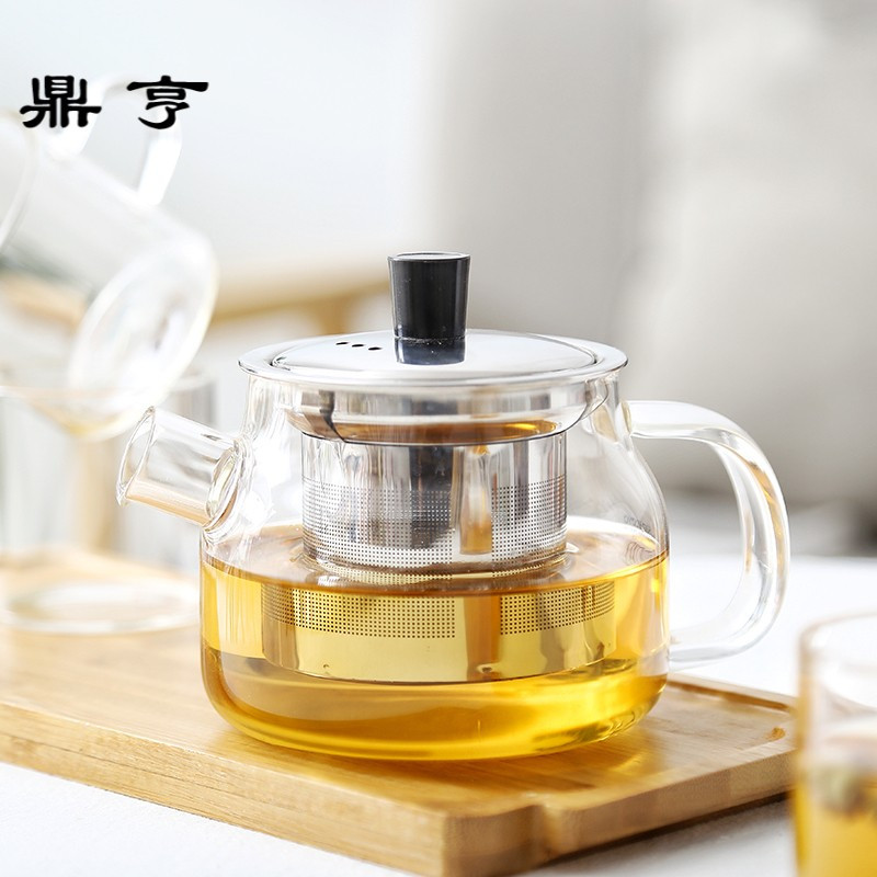 鼎亨花茶壶玻璃茶具套装水壶茶具耐热高温家用过滤泡茶水杯水壶泡