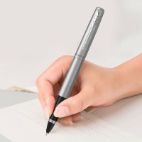 派克PARKER 签字笔 乔特系列钢杆白夹宝珠笔 学生办公通用日常书写拔帽式子弹头0.7mm宝珠笔芯