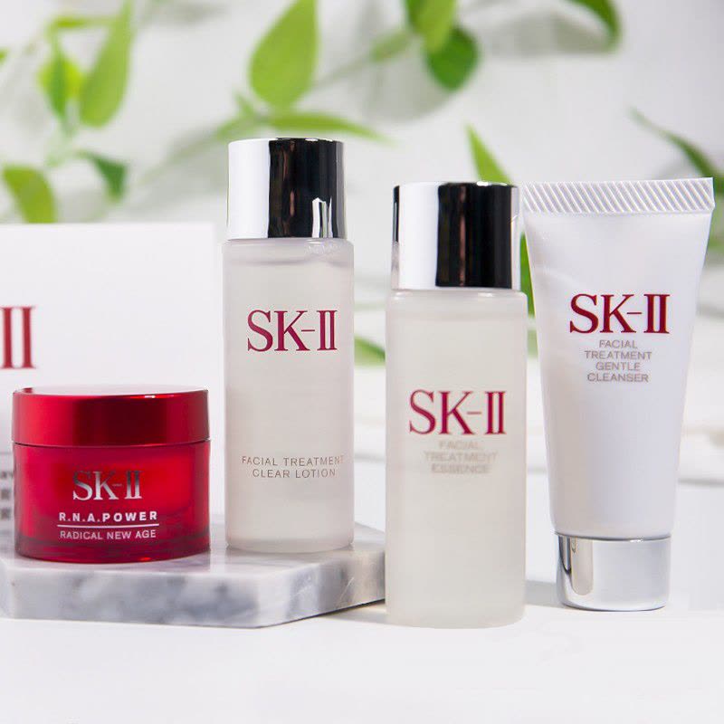 日本SK-II套装 SK2旅行装 面部护理套装 (神仙水+清莹露+洗面奶+面霜)SK2中样四件套图片