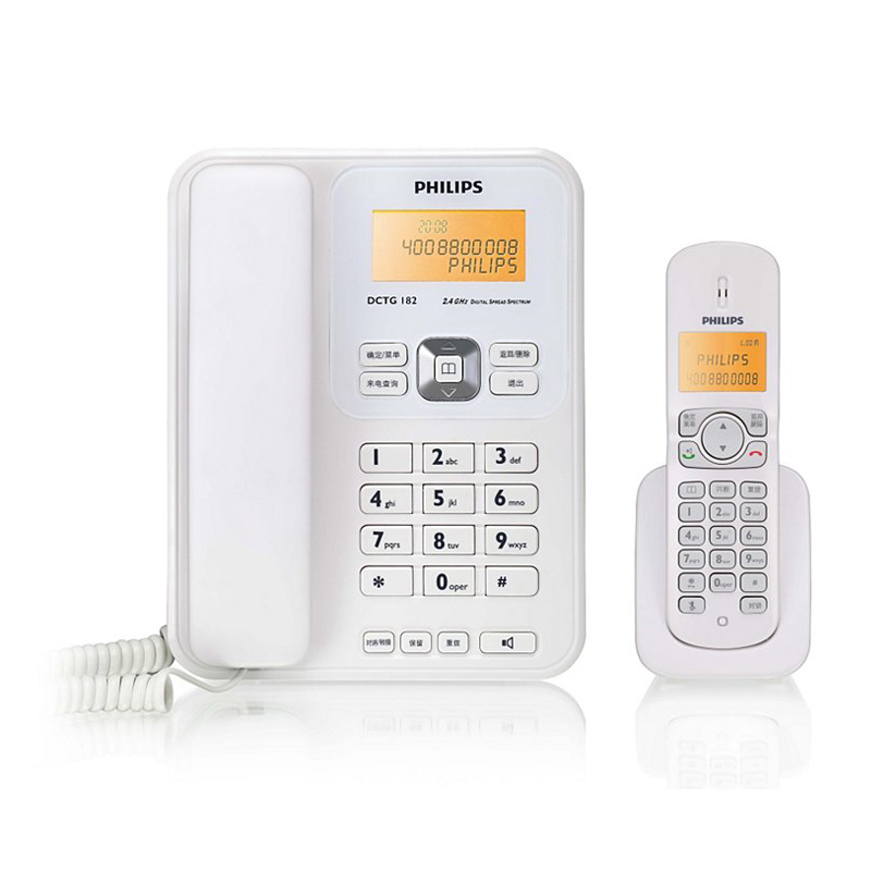飞利浦 Philips 电话机dctg1 飞利浦dctg1 数字无绳子母机时尚家用电话 机双免提来电显示无线座机一拖一白色 价格图片品牌报价 苏宁易购国顺泰电器专营店
