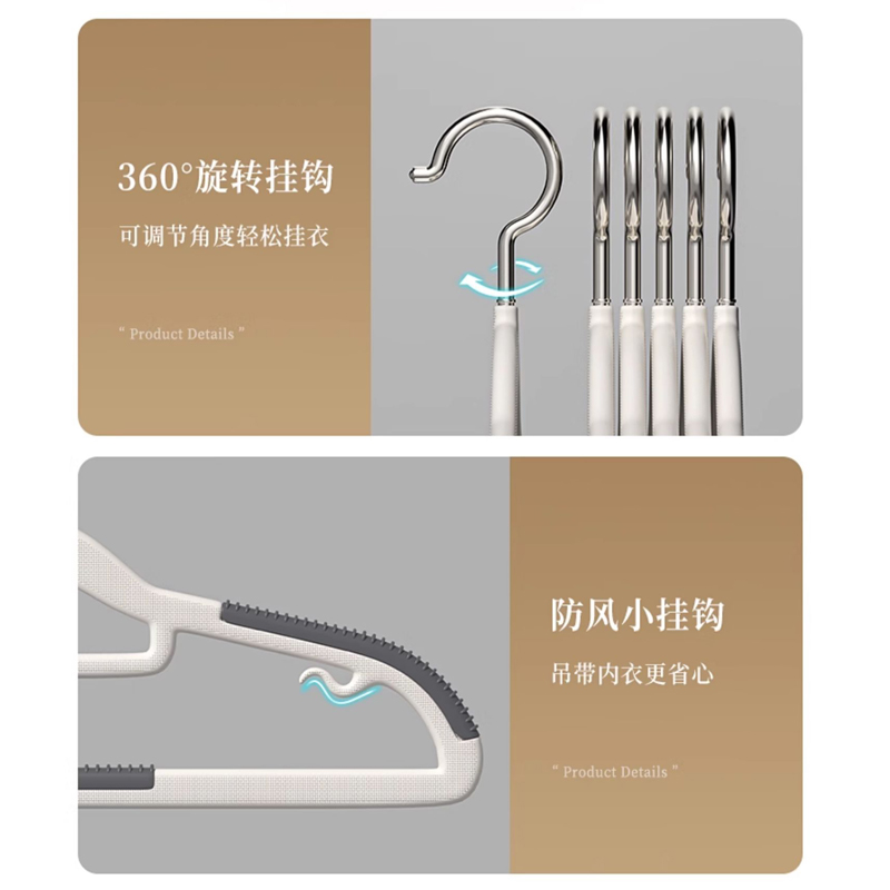 加厚衣架家用挂衣无痕衣服挂架晾衣防肩角滑不起包衣撑子加粗衣挂高清大图