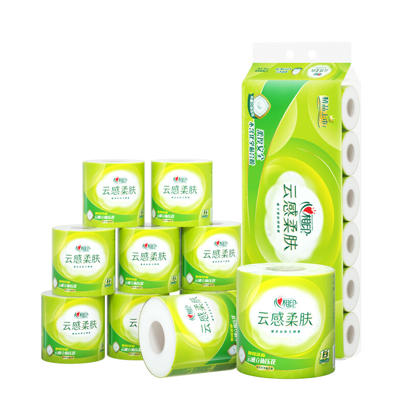 心相印 卷纸 云感系列四层立体压花卷筒卫生纸 150克*10卷*1提 BT5410