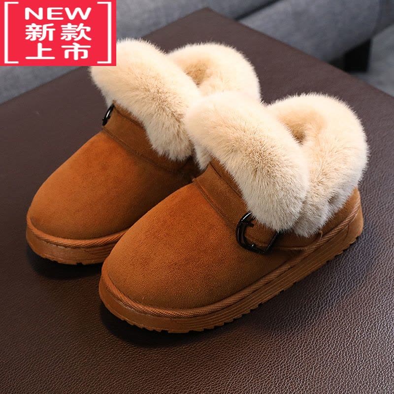 可莉允儿童棉鞋冬季加绒鞋女童鞋子加厚男童毛毛鞋外穿雪地靴宝宝大棉鞋图片