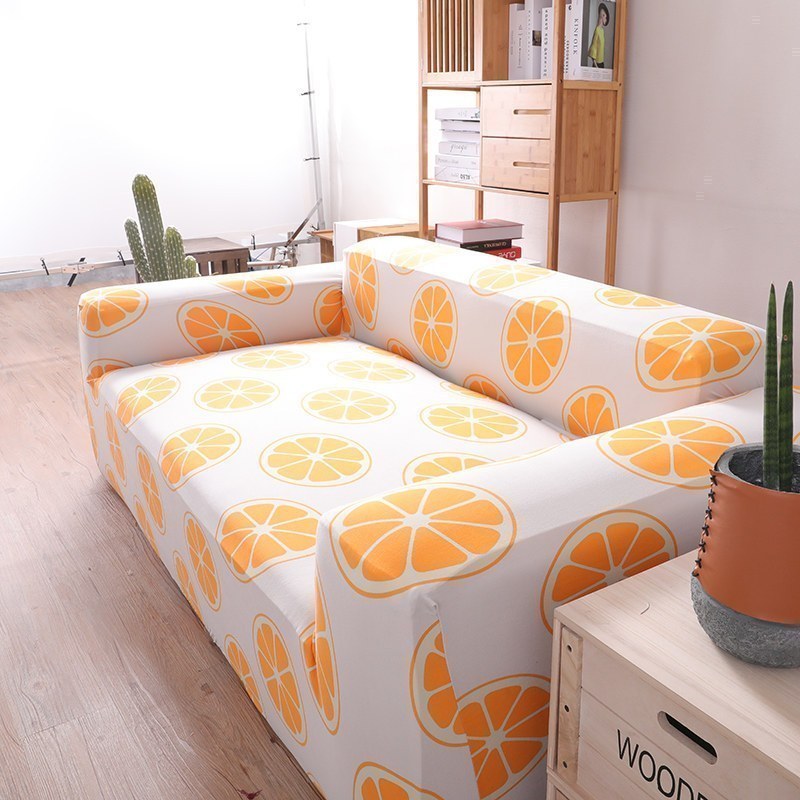 沙发套罩全包萬能套弹力通用型防滑懒人沙发罩皮沙发垫巾全 心想事橙 L号【一般适合190-230cm】(尺寸可以咨询客服)