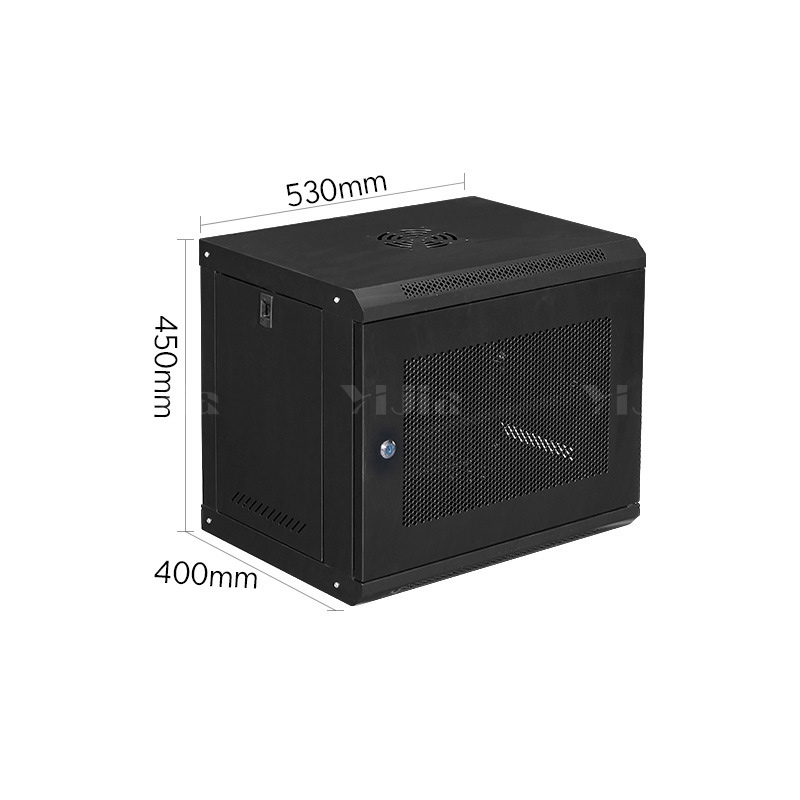 翌嘉 YJ5011648壁挂网络机柜网线理线柜 9u网门黑色高清大图