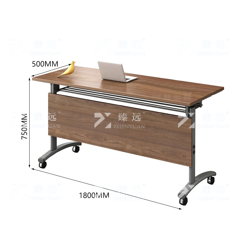 臻远ZY4080611 折叠培训桌培训室会议桌条桌可移动课桌 1800*500*750高清大图