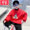 可莉允男童冬装拜年服儿童加绒毛衣2023兔年本命年衣服冬季毛衣加厚红色