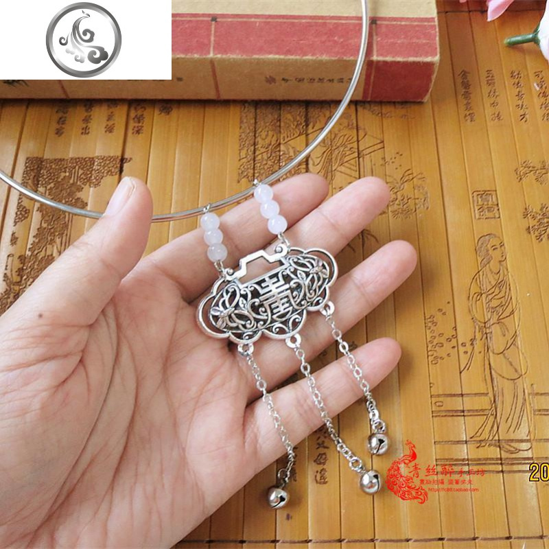 高品质纯铜款红楼梦贾宝玉薛宝钗璎珞通灵宝玉项圈长命锁项链jimi