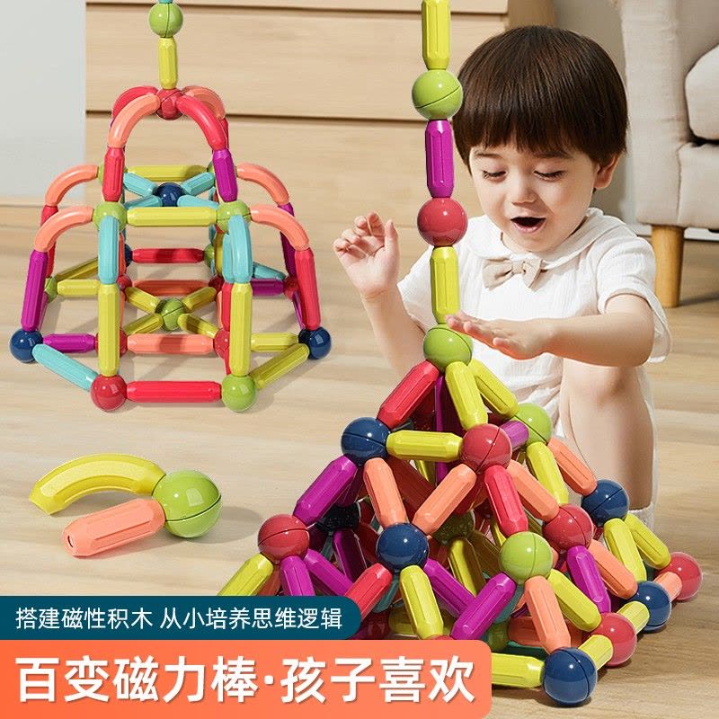 百变磁力棒片男孩女孩2岁拼图宝宝智力拼图6儿童积木拼装玩具英族拾光图片