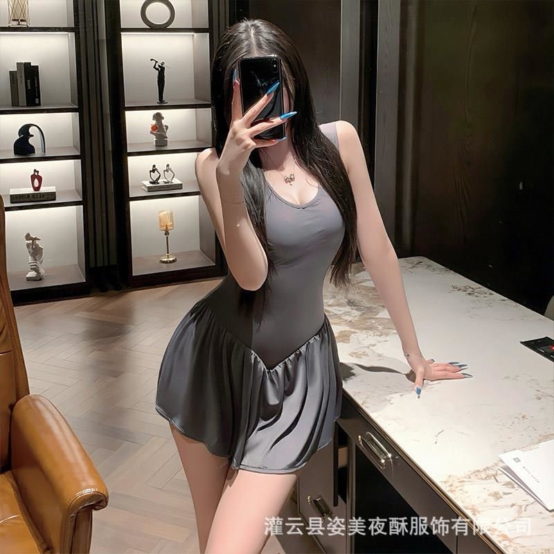 日常外穿拉链开档打野外连衣裙激情趣内衣性感纯欲免脱制服诱惑女高清大图