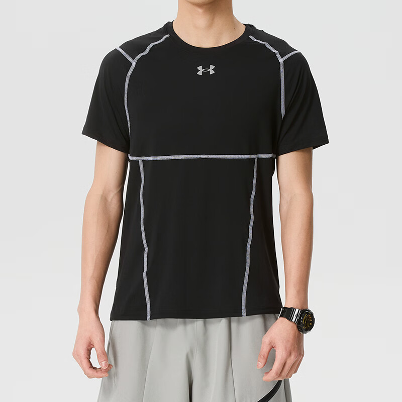 安德玛（Under Armour）男装新款运动休闲潮流上衣跑步健身透气短袖t恤6015379-009 ZP高清大图