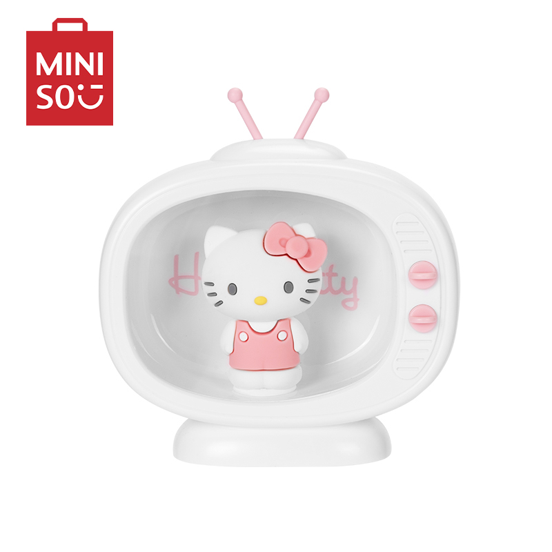 名创优品(miniso)Sanrio迷你电视机造型台灯卧室床头睡眠少女摆件灯[HelloKitty]凯蒂猫 洁白纯净高清大图